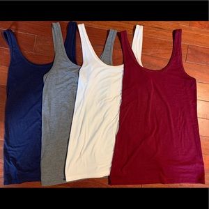 4 Large Fitted Tank Tops- assorted colors